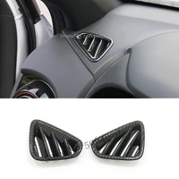 for hyundai kona encino 2018 2019 abs carbon fiber car front small air outlet decoration cover trim frame lamp accessories 2pcs