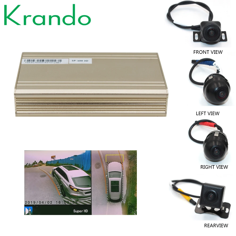 Новейшая автомобильная система контроля объемного вида Krando 3D с обзором на 360