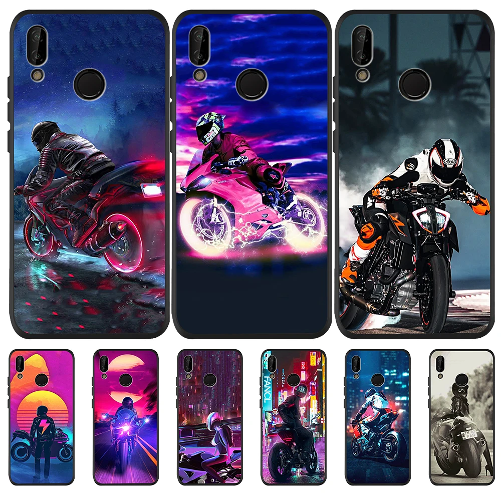 Motorcycle boy girl cool street For Huawei P8 P10 P20 P30 Mate 10 20 Honor 8 8X 9X 8C 9 V20 30 Lite Plus Pro Case Cover etui | Мобильные