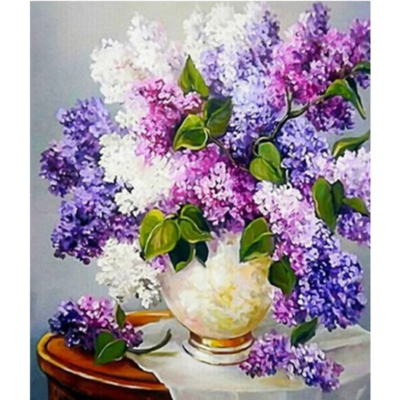 

New Fabric & Polyvinylchlorid Embroidery DIY Kit Diamond Painting Rhinestone Material Package Multicolor Flower Home Decoration