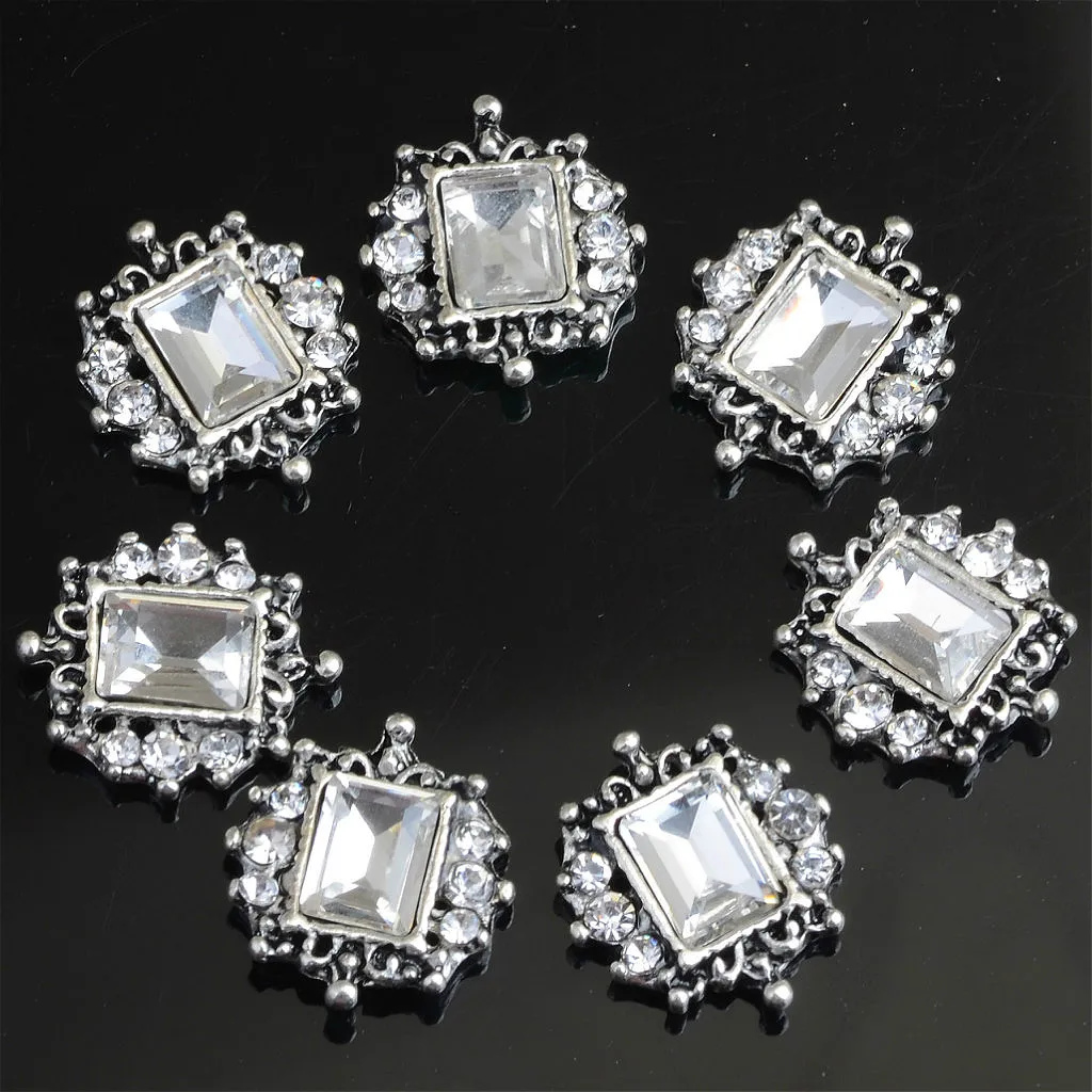 10 шт. квадратная плоская задняя часть кристалл горный хрусталь Украшение с