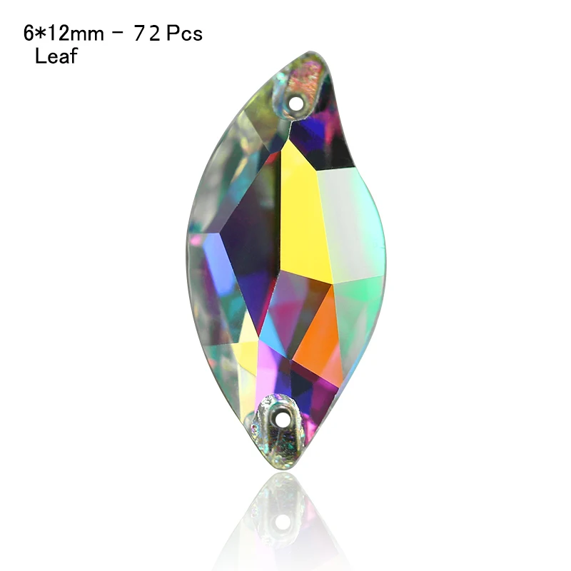 Leaf -6x12mm-72Pcs Лидер продаж 8 видов AAAAA бутик кристалл AB пришить стразы бусины, швейные бусины для изготовления ювелирных изделий - Цвет: Leaf -6x12mm-72Pcs