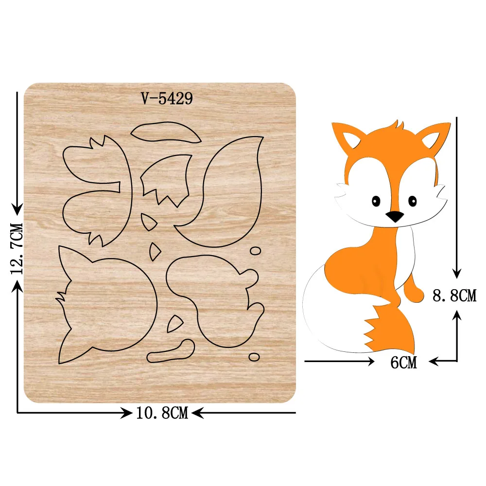 

New fox wooden dies cutting dies for scrapbooking Multiple sizes V-5429