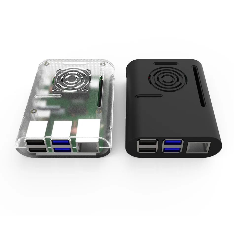 Чехол Raspberry Pi 4 черный прозрачный чехол с вентилятором радиатор для Model B |