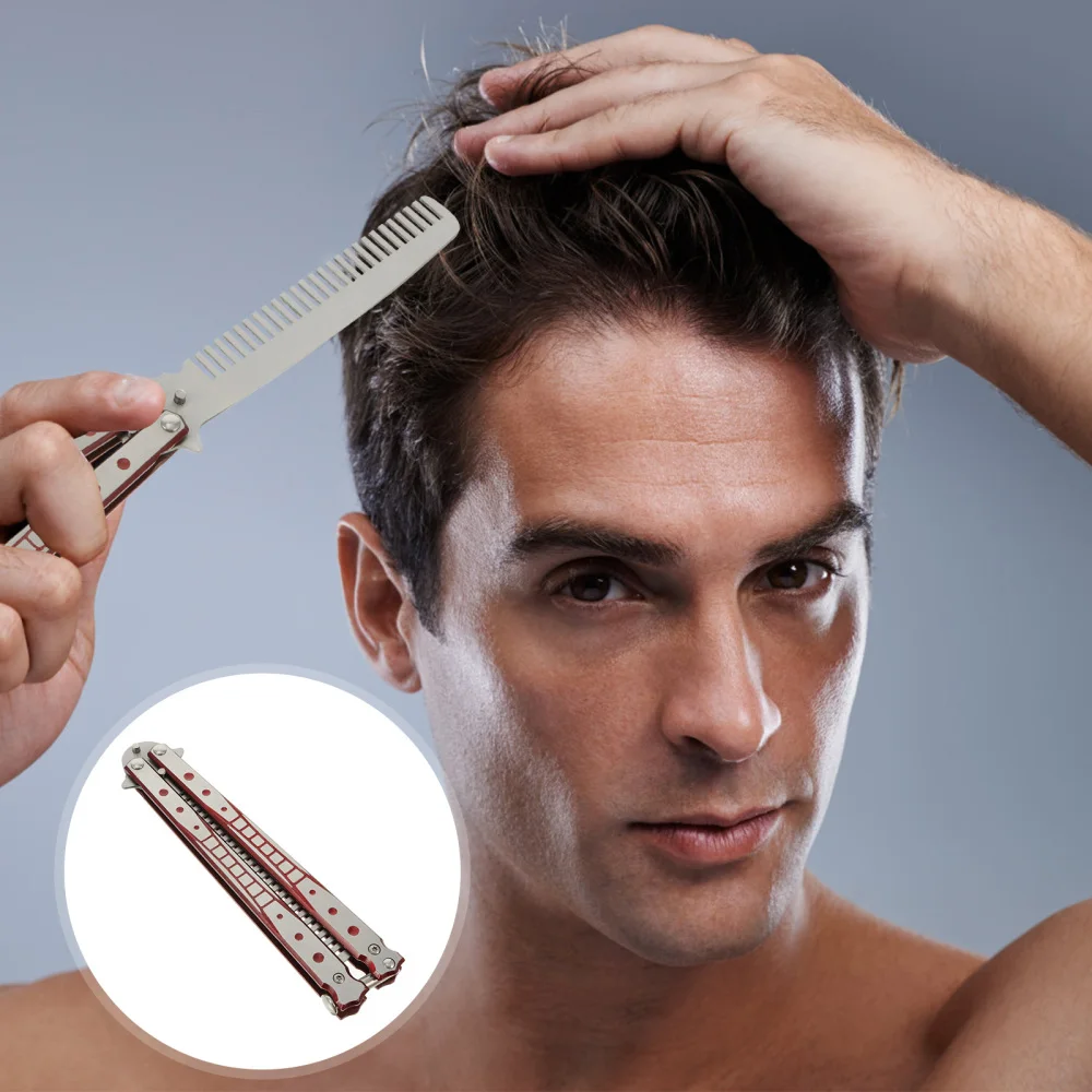 

1pc Stainless Steel Folded Shaped Comb Training Comb Beginners