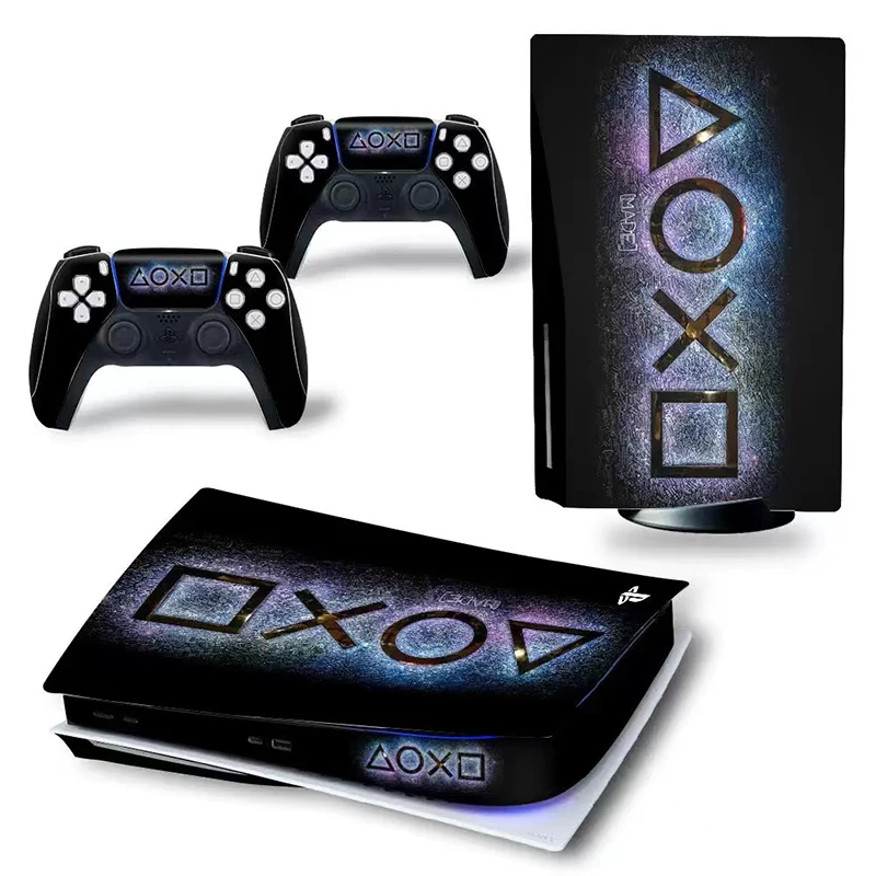 

Symbol Design PS5 Standard Disc Edition Skin Sticker Decal Cover for PlayStation 5 Console and 2 Controllers PS5 Skin Sticker