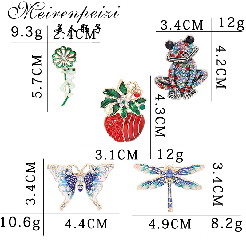 Meirenpeizi Броши с животными Улитка бабочка пчела лягушка ящерица животное кошка брошь ювелирные изделия Женщины Мужчины Броши подарок