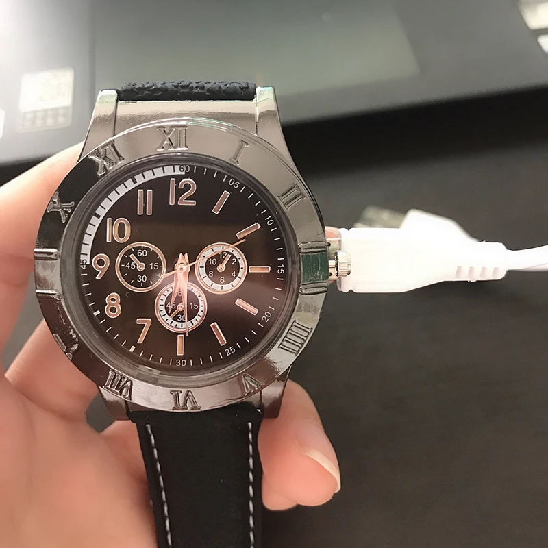 Часы мужские кварцевые с USB-зарядкой спортивные повседневные защитой от ветра и