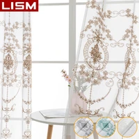 lism embroidered sheer curtains for living room bedroom kitchen voile curtains for the room drapes window treatment decorations