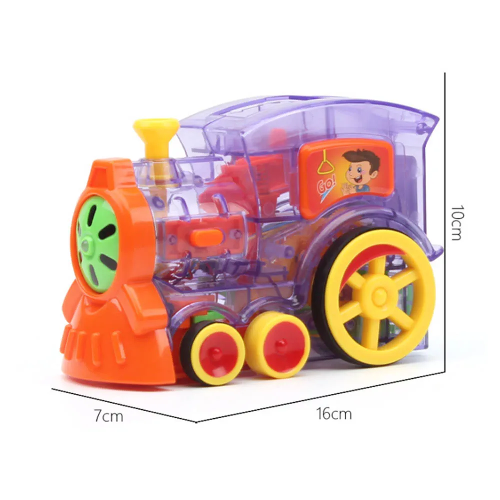 Детские игрушки поезд домино красочный электрический автомобиль игрушка для