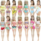 Комплект из 10 модных купальников, летняя пляжная одежда для купания, бикини, аксессуары, одежда для куклы Барби сделай сам, Рождественские Игрушки для маленьких девочек