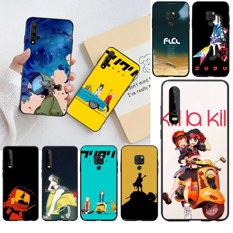 Мягкий силиконовый черный чехол с аниме FLCL для телефона Huawei P40 P30 P20 lite Pro Mate 20 P Smart