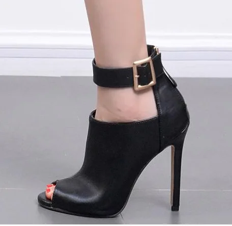

buckle high heel fish mouth cool boots heel 2017 high heels sandals metal high heels Rome boots fish mouth