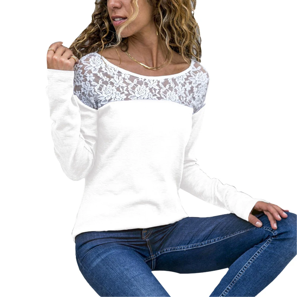 Новый женский весенний длинный рукав круглый вырез Футболка цветной блок