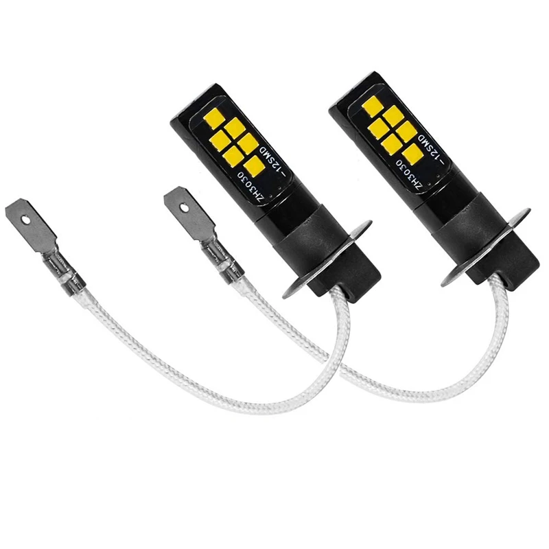 H3 12 В 12Smd Светодиодная лампа чипсет 3030 W5W Лампа 194 для противотуманных фар белый