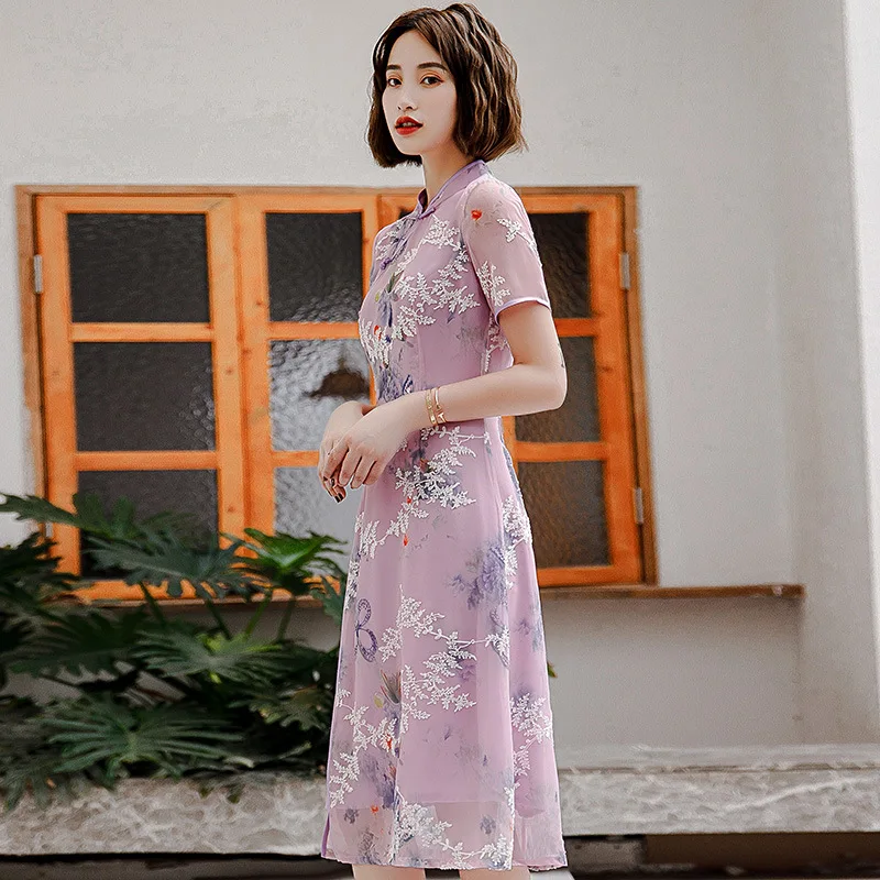 FZSLCYIYI традиционная Восточная одежда Aodai короткое Кружевное платье для женщин