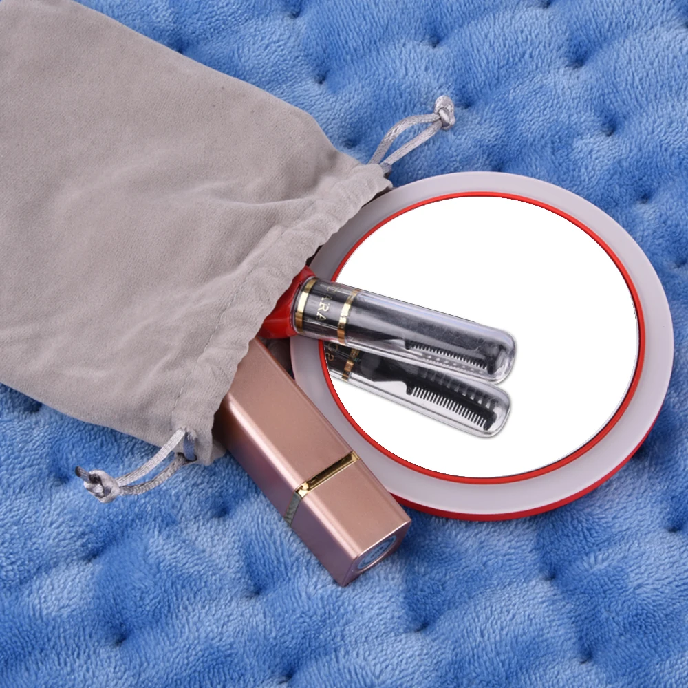 

Woman Portable Wireless USB Charger LED Light Makeup Mirror Mini Circular Makeup Mirror 18 Lamp Beads LED Light Make Up Mirrors