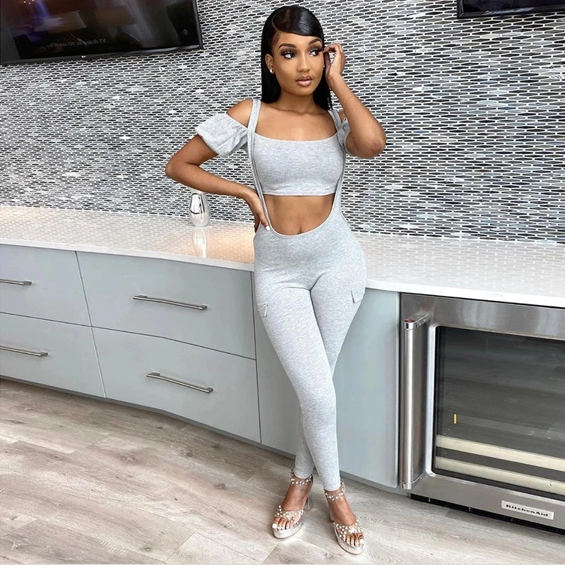 

European and American suit women autumn two-piece suit Western style women's sexy one-shoulder slim fit hip suspenders casual su