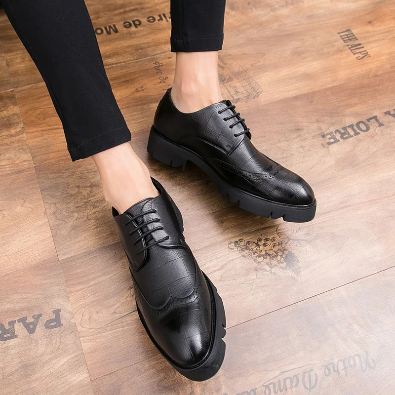 Men round-toe handmade shoes outdoor breathable fashion lace-up oxford for men comfortable leather party wedding | Обувь