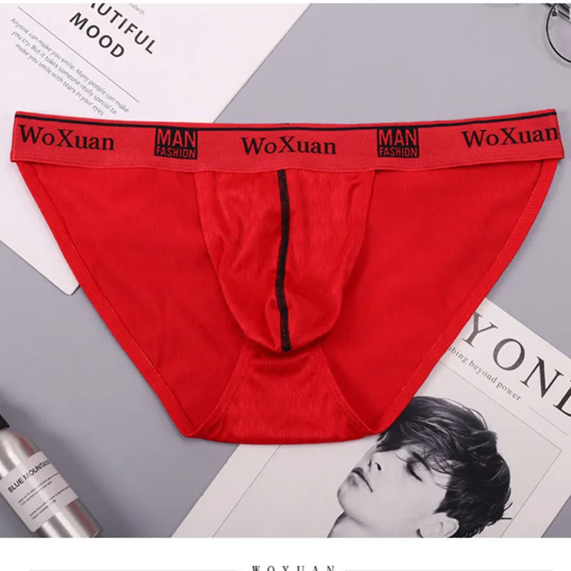 

Sissy Men Briefs Sexy Underwear Panties Tanga Gay Men Wear High Fork Brushed Jacquard Low Rise Underwear Panties