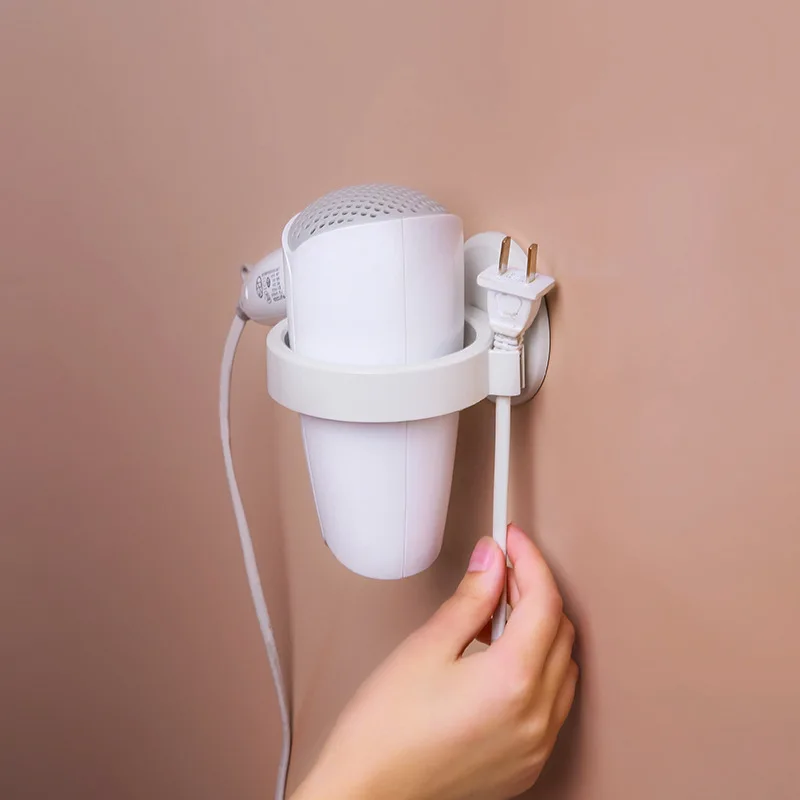 Настенный держатель для фена ванной комнаты полка скандинавские присоски
