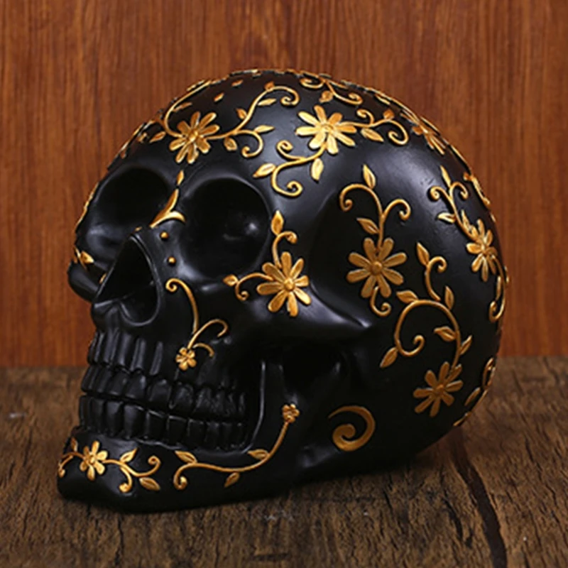 

Scared Halloween Pattern Skull Toy for Kids&Adults Trick Toy Resin Made Relieve Stress B03E