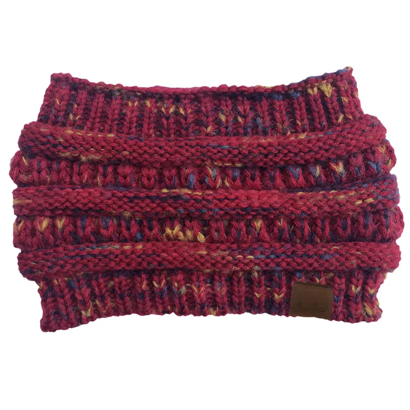 wine red with tag New Headwear Knitted Crochet Headband Turban Winter Ear Warmer Headwrap Elastic Hair Band for Women's Wide Hair Accessories - Цвет: wine red with tag