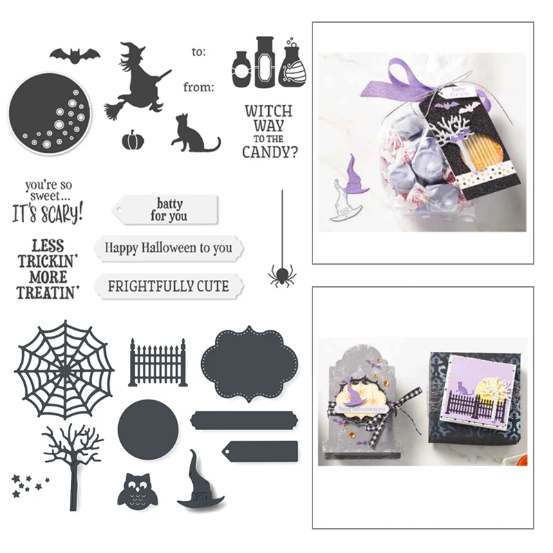 

Halloween Witch Metal Cutting Dies and Stamps Stencils Scrapbooking Photo Album Card Paper Embossing Craft DIY Die Cut 2021