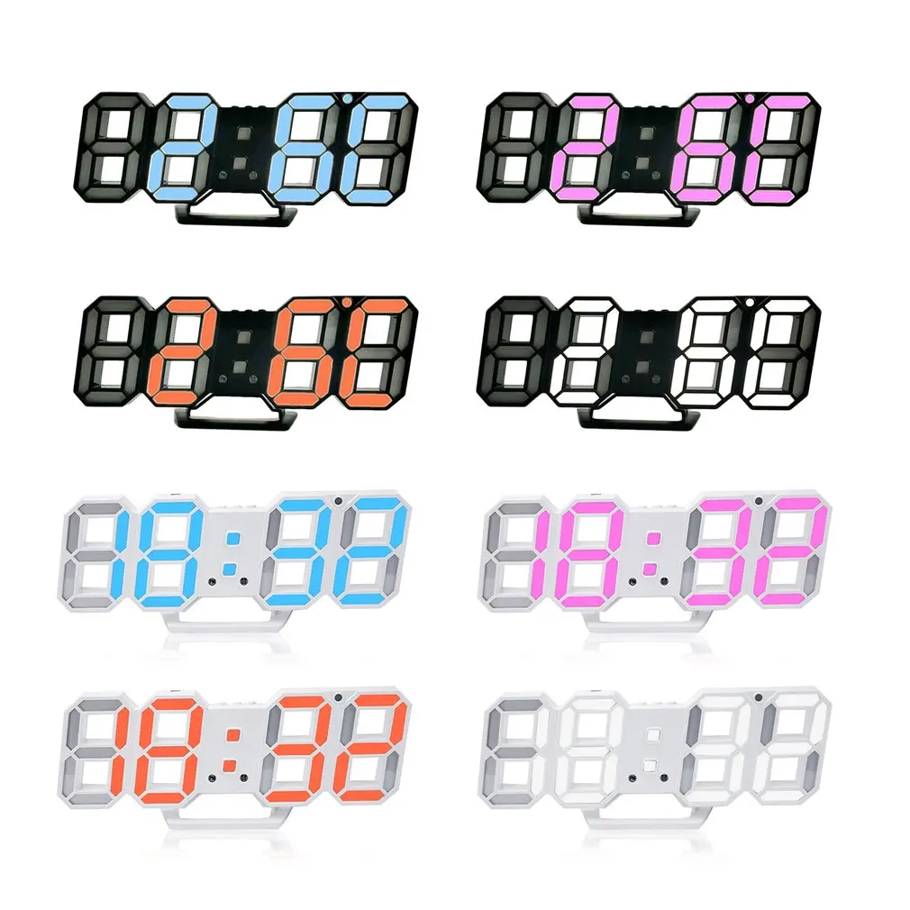 3D светодиодный дисплей цифровые настенные часы электронные современный дизайн