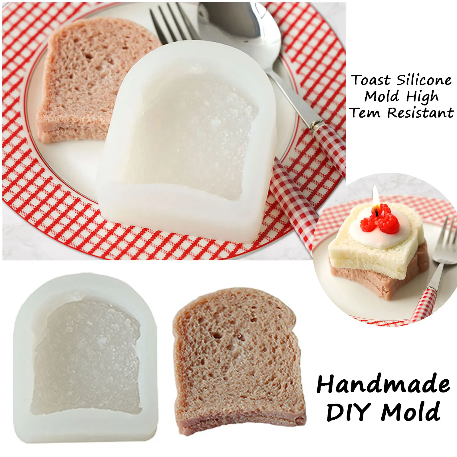

Toast Shape Candle Silicone Mold Mousse Cake Chocolate Mould Diy Soap Aromatherapy Tool Pastry Baking Tools