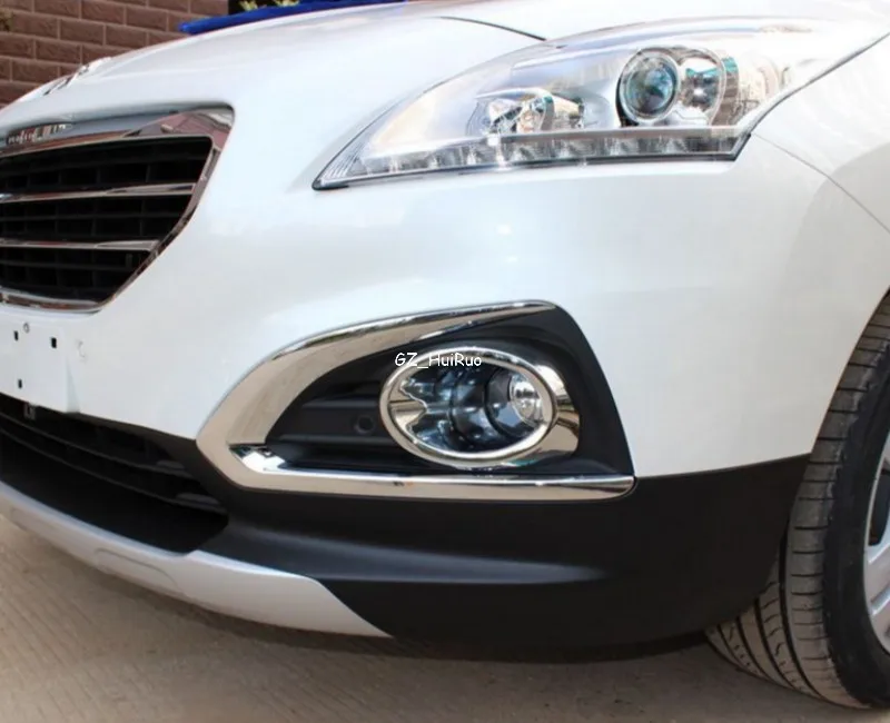 2 шт. передние противотуманные фары светильник лампы Накладка для Peugeot 3008 2013 ABS