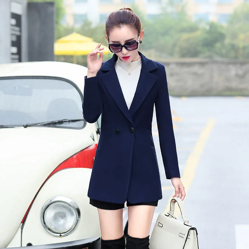 Корейское шерстяное осеннее женское красное пальто и куртки для женщин 2020