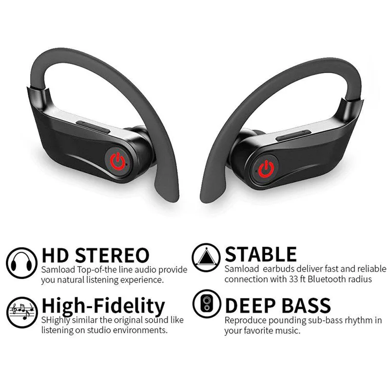 Bluetooth наушники гарнитура TWS время воспроизведения 10 часов дисплей питания в ухо