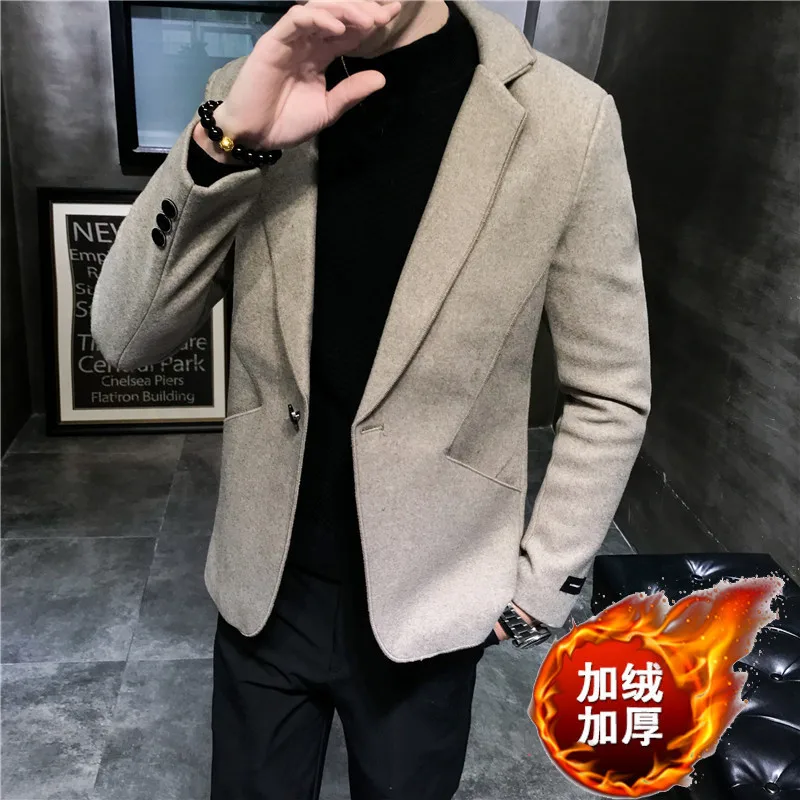 Зимний мужской новый бархатный толстый шерстяной высококачественный деловой