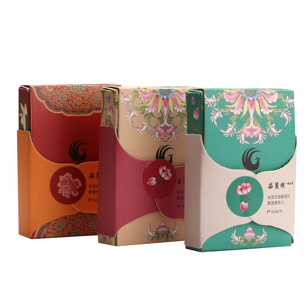 Китайские мини тени для век палитра макияжа матовые блестящие 4 цвета мерцающие