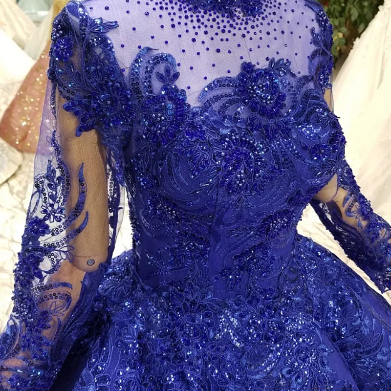 LS324771 синее мусульманское puffy vintage вечернее платье для матерей невесты с длинными