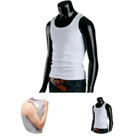 sporty vest o neck breathable pure color good elasticity vest men vest fitness vest