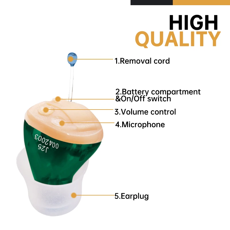

Incensonic J25 mini Hearing Aid Audifonos Adjustable Inner Ear Hearing Aids Invisible Hearing Amplifier Ear Sound Amplifier