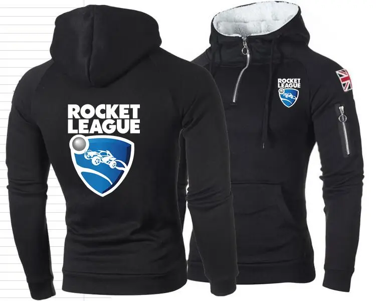 2021 средней длины куртки с капюшоном и на молнии для Geek мужчин Rocket League