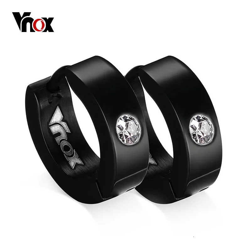 Vnox милые Huggie серьги в виде колец, для Для женщин Для мужчин Нержавеющая сталь серьги-каффы Brincos