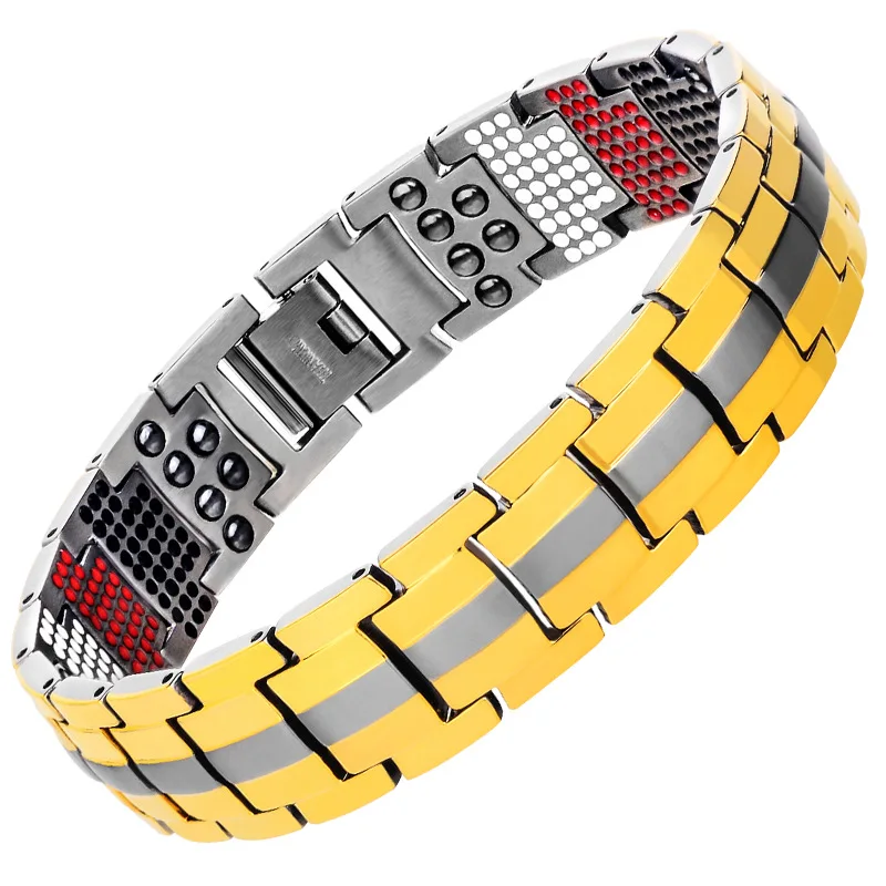

New Trendy Men's Women's Magnetic Health Bracelet Strength Therapy Magnet Negative Ion Metal Bracelet Party Accessories Jewelry