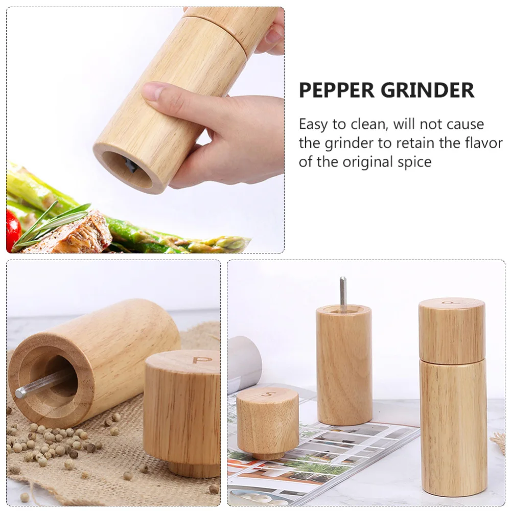 

3pcs Manual Pepper Grinder Wooden Salt Spice Grinder Kitchen Grinding Tool