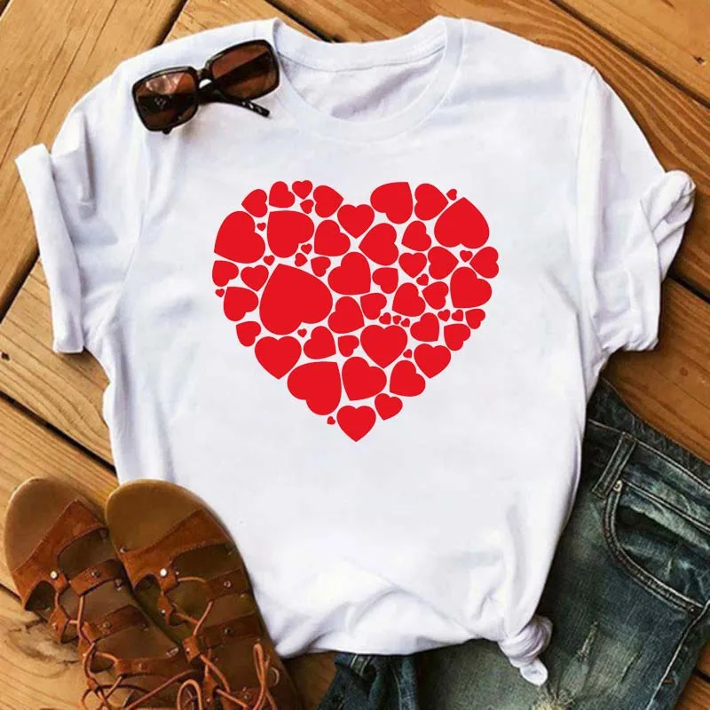 Женская футболка с коротким рукавом Maycaur модная розовая в стиле 90-х рисунком