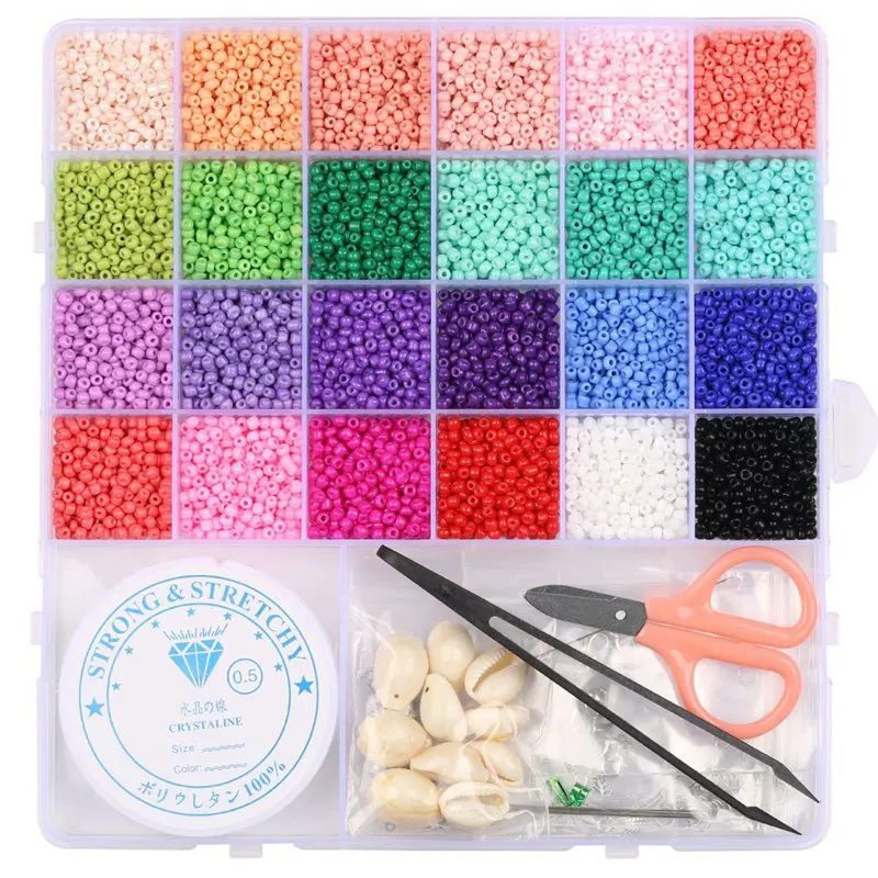 Стеклянные бусины 2 мм для изготовления ювелирных изделий набор небольших бусин