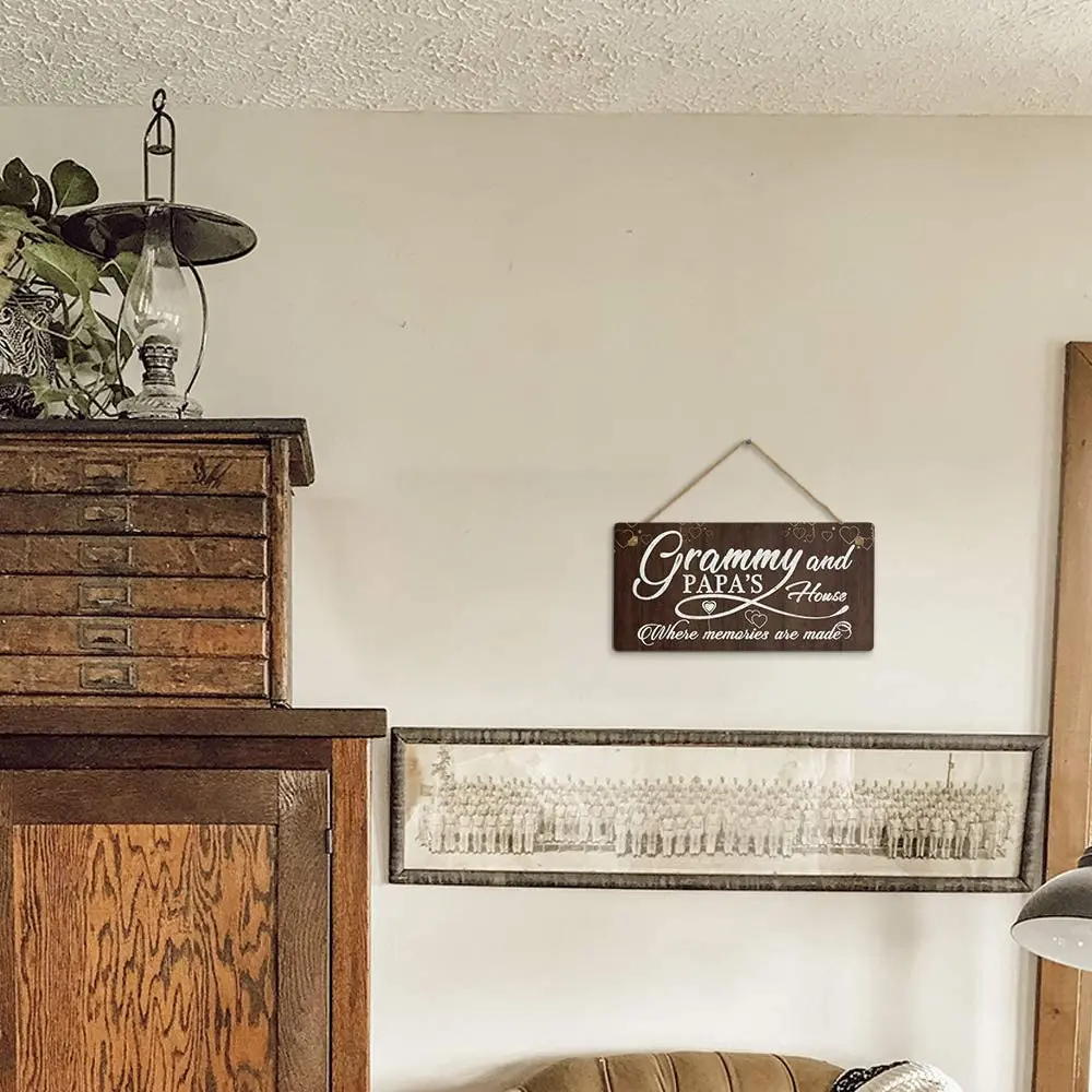 

Putuo Decor Grammy and Papa's House Where Memories are Made Wood Sign12x 8