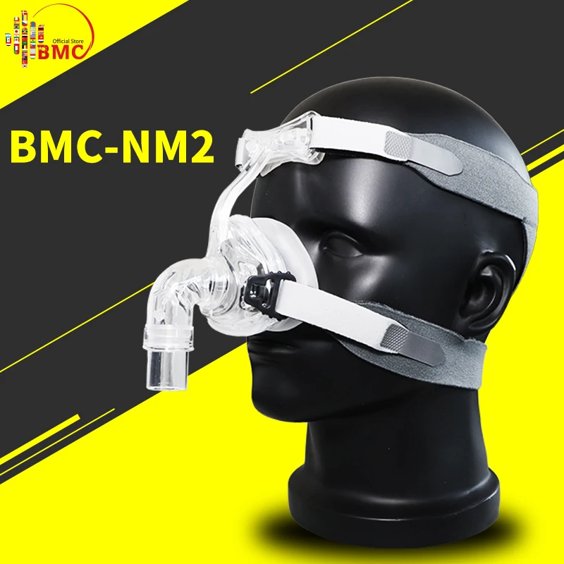 BMC NM2 носовая маска с головным убором и головным убором S/M/L разного размера подходит для CPAP Машина оксигенератор подключения шланга и лица
