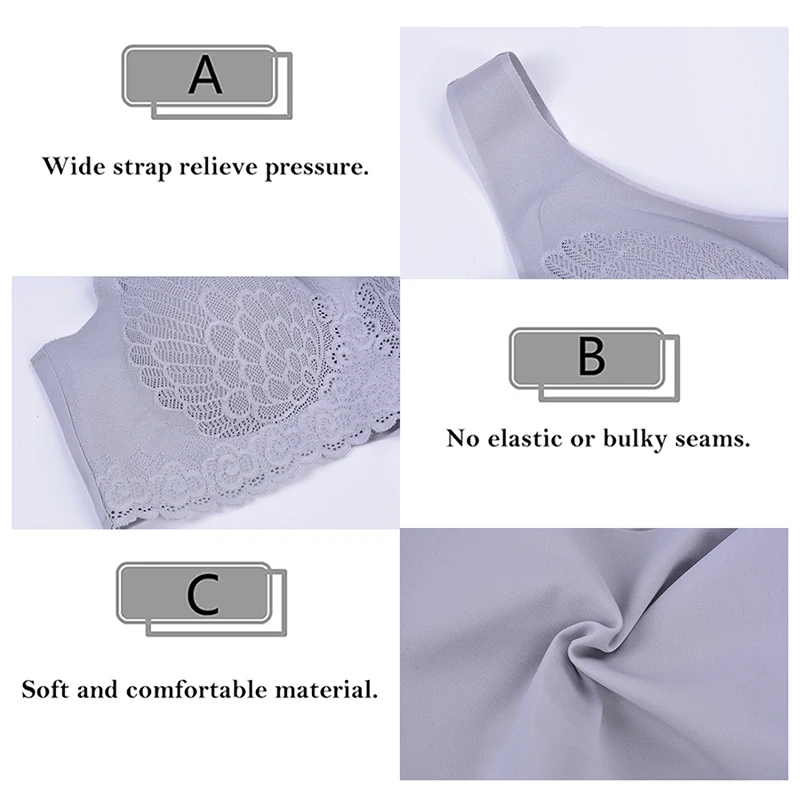 

MONERFFI Jodimitty Sexy Lingerie Women's Bras Lace Gather Wire Free Brassiere Girl Bralette Female Plus Big Size Bra Underwear