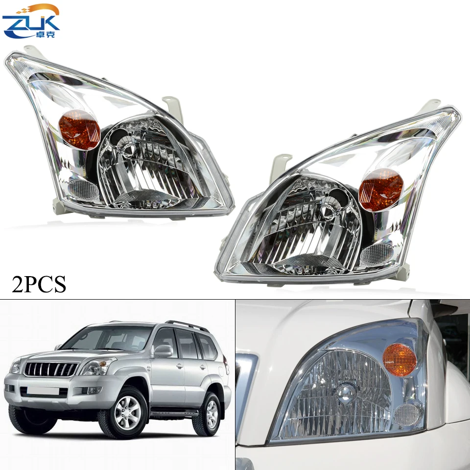 ZUK пара спереди головной светильник фара sub assy для TOYOTA LAND CRUISER PRADO 2002 2009 120 серии 2700