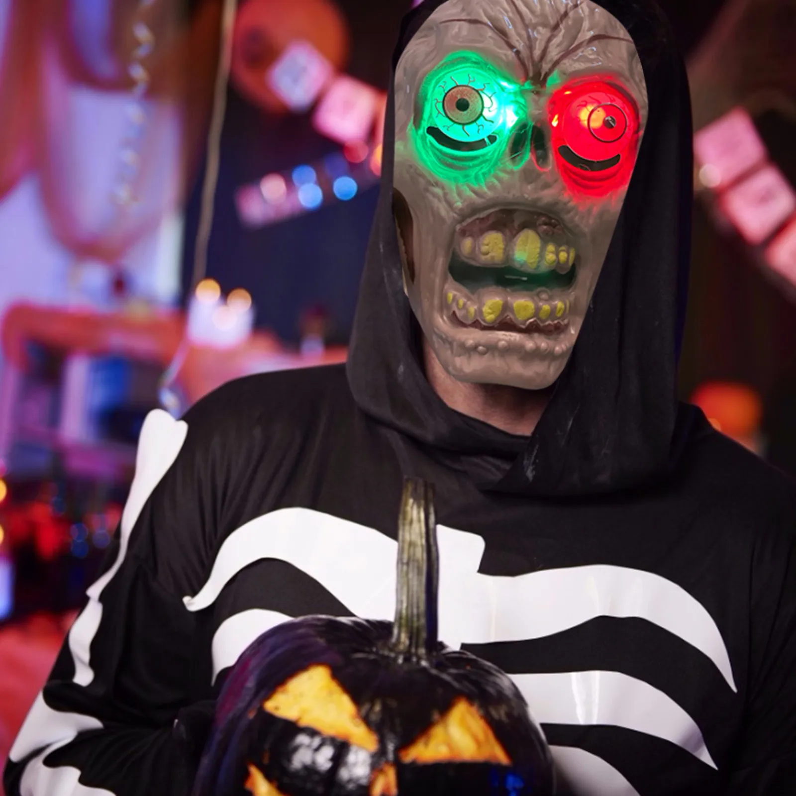

Halloween Ghost Face Shining Light Up Mask Scary Party Cosplay Mask Costume Light Glow In The Dark Mascara Horror Maska Glowing