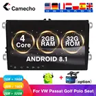 Автомагнитола Camecho, 2 Din, Android 8,1, GPS, мультимедийный плеер, Авторадио для VolkswagenVW PassatPOLOGOLFSkodaSeatLeon, радио